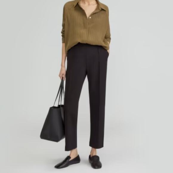Everlane The Dream Pant Tapered Pull On Elastic Career Pant Extra Small Black - Picture 1 of 12